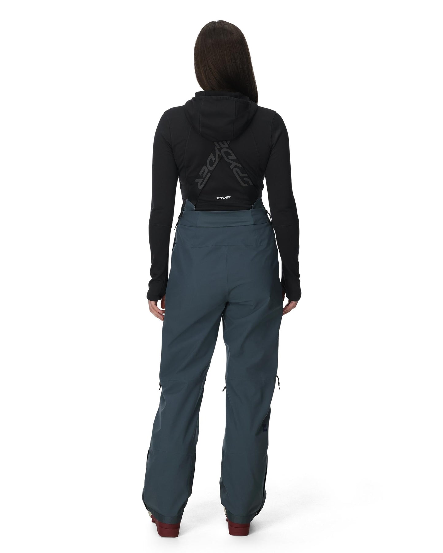 Damen-Solitaire-Latzhose – Schieferblau