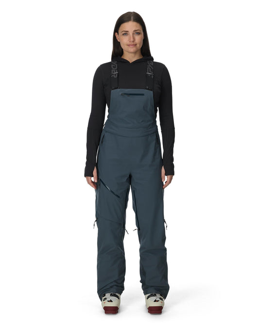 Damen-Solitaire-Latzhose – Schieferblau