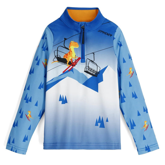 Internationaler Halbzip-Pullover für Jungen – Kobaltblauer T-Rex