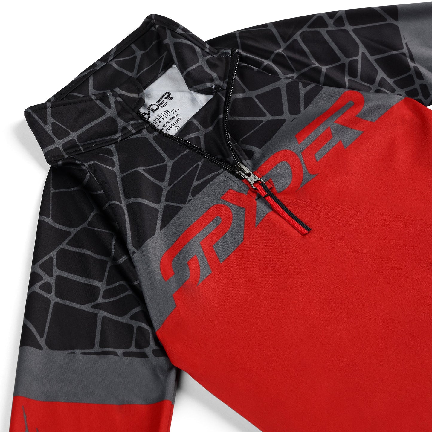 Demi-zip zippé pour petits garçons - Spyder rouge