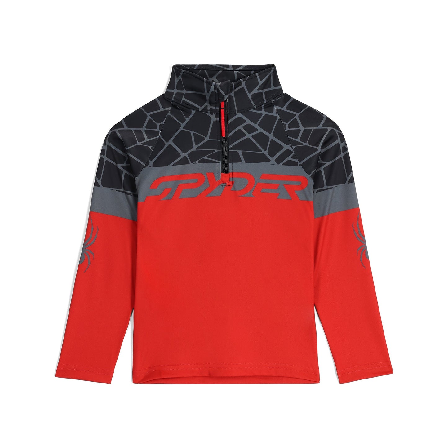 Demi-zip zippé pour petits garçons - Spyder rouge