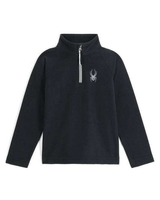 Kleinkind-Fleece-Fleecejacke mit halbem Reißverschluss – Schwarz